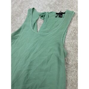 Forever 21 Women's Mint Green M Sleeveless Keyhole Back Tie Neck Top Polyester
